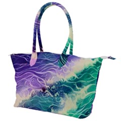 Pastel Hues Ocean Waves Canvas Shoulder Bag by GardenOfOphir