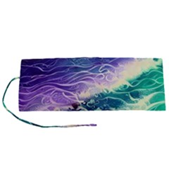 Pastel Hues Ocean Waves Roll Up Canvas Pencil Holder (s) by GardenOfOphir