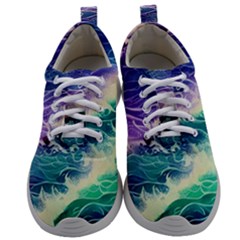 Pastel Hues Ocean Waves Mens Athletic Shoes by GardenOfOphir