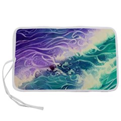 Pastel Hues Ocean Waves Pen Storage Case (m) by GardenOfOphir