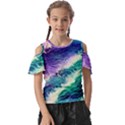 Pastel Hues Ocean Waves Kids  Butterfly Cutout Tee View1