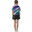 Pastel Hues Ocean Waves Kids  Butterfly Cutout Tee View2