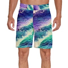 Pastel Hues Ocean Waves Men s Beach Shorts by GardenOfOphir