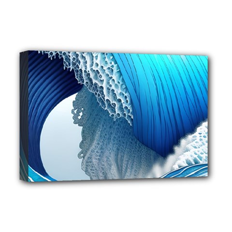 The Power Of The Ocean Deluxe Canvas 18  X 12  (stretched) by GardenOfOphir