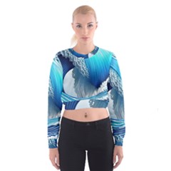 The Power Of The Ocean Cropped Sweatshirt by GardenOfOphir