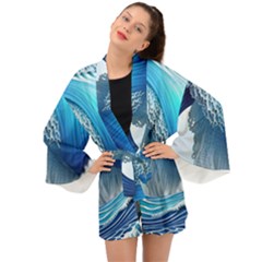 The Power Of The Ocean Long Sleeve Kimono by GardenOfOphir