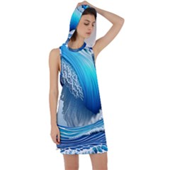 The Power Of The Ocean Racer Back Hoodie Dress by GardenOfOphir