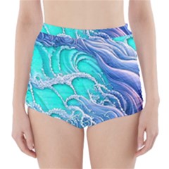 The Beauty Of Waves High-waisted Bikini Bottoms by GardenOfOphir