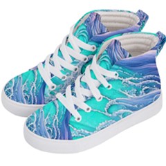 The Beauty Of Waves Kids  Hi-top Skate Sneakers by GardenOfOphir