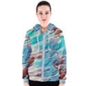 Waves Of The Ocean Women s Zipper Hoodie View1