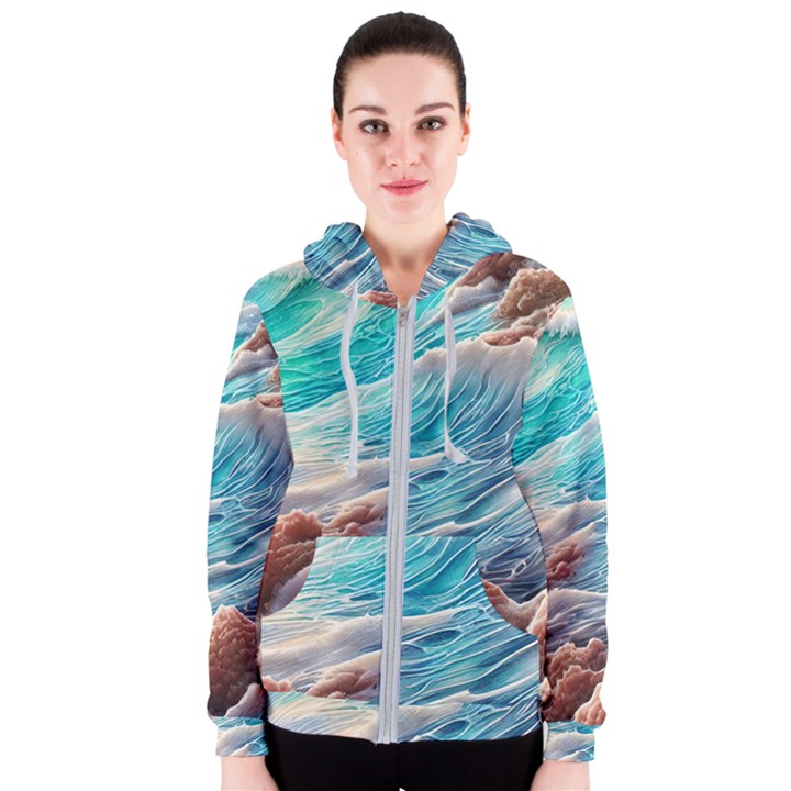 Waves Of The Ocean Women s Zipper Hoodie