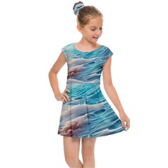 Waves Of The Ocean Kids  Cap Sleeve Dress by GardenOfOphir