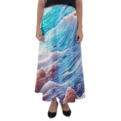 Waves Of The Ocean Flared Maxi Skirt by GardenOfOphir