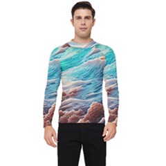 Waves Of The Ocean Men s Long Sleeve Rash Guard by GardenOfOphir