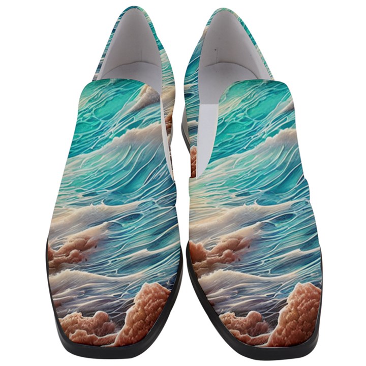 Waves Of The Ocean Women Slip On Heel Loafers