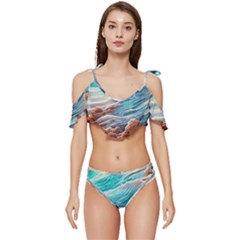 Waves Of The Ocean Ruffle Edge Tie Up Bikini Set	