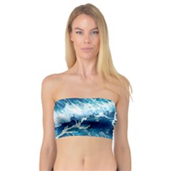 Abstract Blue Ocean Waves Iii Bandeau Top by GardenOfOphir