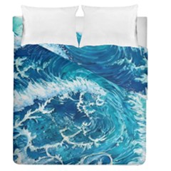 Abstract Blue Ocean Waves Iii Duvet Cover Double Side (queen Size) by GardenOfOphir