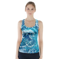 Abstract Blue Ocean Waves Iii Racer Back Sports Top by GardenOfOphir