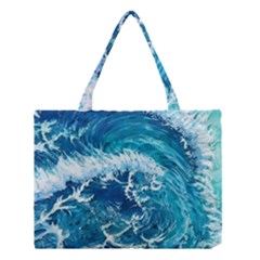 Abstract Blue Ocean Waves Iii Medium Tote Bag by GardenOfOphir