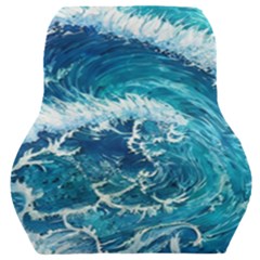 Abstract Blue Ocean Waves Iii Car Seat Back Cushion  by GardenOfOphir