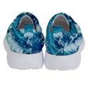 Abstract Blue Ocean Waves Iii Kids  Velcro No Lace Shoes View4