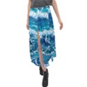 Abstract Blue Ocean Waves Iii Velour Split Maxi Skirt View1