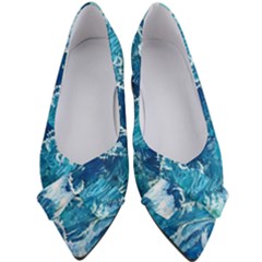 Abstract Blue Ocean Waves Iii Women s Bow Heels by GardenOfOphir