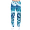 Abstract Blue Ocean Waves Iii Women Velvet Drawstring Pants View1