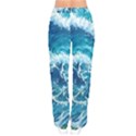 Abstract Blue Ocean Waves Iii Women Velvet Drawstring Pants View2