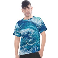 Abstract Blue Ocean Waves Iii Men s Sport Top by GardenOfOphir