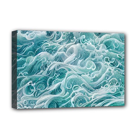 Nature Ocean Waves Deluxe Canvas 18  X 12  (stretched) by GardenOfOphir