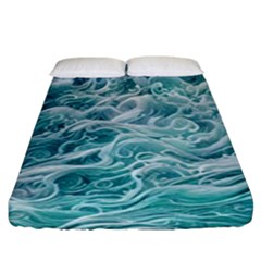 Nature Ocean Waves Fitted Sheet (king Size) by GardenOfOphir