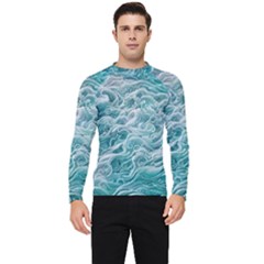 Nature Ocean Waves Men s Long Sleeve Rash Guard by GardenOfOphir