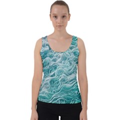 Nature Ocean Waves Velvet Tank Top by GardenOfOphir