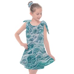 Nature Ocean Waves Kids  Tie Up Tunic Dress by GardenOfOphir