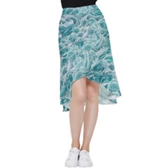 Nature Ocean Waves Frill Hi Low Chiffon Skirt by GardenOfOphir