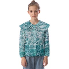 Nature Ocean Waves Kids  Peter Pan Collar Blouse by GardenOfOphir