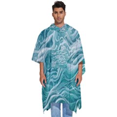 Nature Ocean Waves Men s Hooded Rain Ponchos