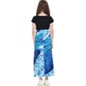 Simple Blue Ocean Wave Kids  Flared Maxi Skirt View2