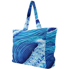 Simple Blue Ocean Wave Simple Shoulder Bag by GardenOfOphir