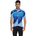 Simple Blue Ocean Wave Men s Short Sleeve Cycling Jersey View1