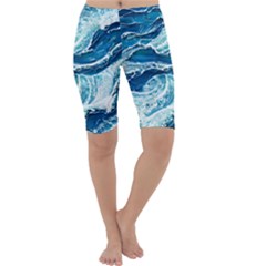 Summer Ocean Waves Cropped Leggings  by GardenOfOphir