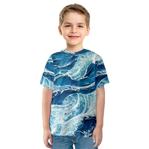 Summer Ocean Waves Kids  Sport Mesh Tee by GardenOfOphir