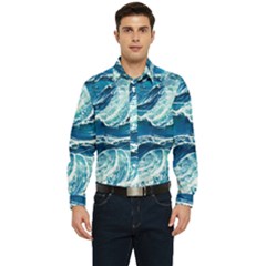 Summer Ocean Waves Men s Long Sleeve  Shirt by GardenOfOphir