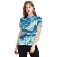 Summer Ocean Waves Women s Short Sleeve Rash Guard by GardenOfOphir