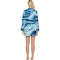 Summer Ocean Waves Long Sleeve Satin Robe View2