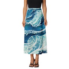 Summer Ocean Waves Classic Midi Chiffon Skirt