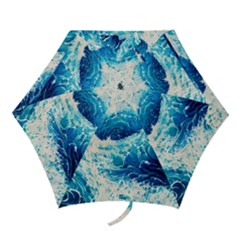 Abstract Blue Ocean Wave Ii Mini Folding Umbrellas by GardenOfOphir