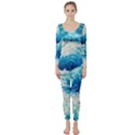 Abstract Blue Ocean Wave Ii Long Sleeve Catsuit View1